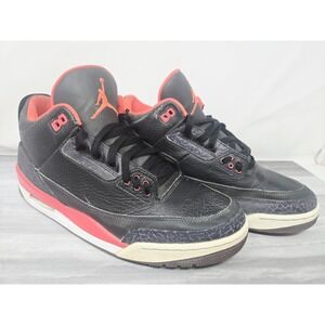 Nike Air Jordan 3 Retro Crimson Size‎ 12 US Men's 136064-005 Black Red 2012